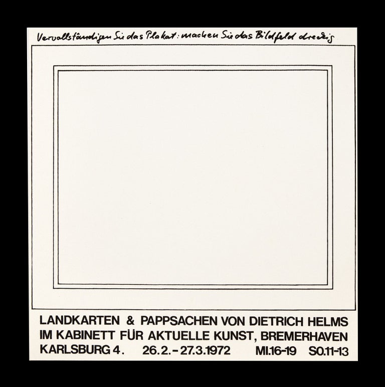 Item ID: 10023 Poster: Landkarten & Pappsachen von Dietrich Helms im Kabinett für aktuelle...