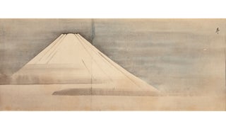 Four picture scrolls on paper, containing 83 fine paintings of different aspects of Mount Fuji.