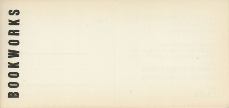 Item ID: 10148 Exhibition postcard: Bookworks: Barbara Schmidt-Heins, Gabriele Schmidt-Heins...