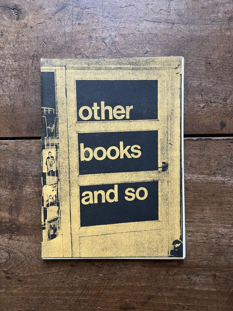 Item ID: 10151 other books and so [Catalogue No. 2]. OTHER BOOKS AND SO