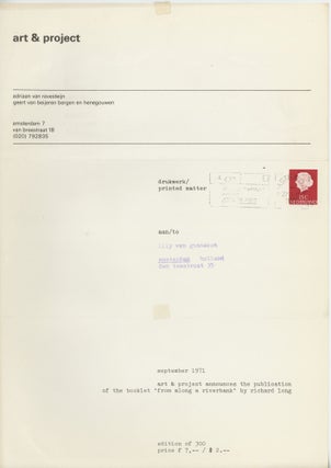 Exhibition announcement: september 1971: art & project announces the publication of the...