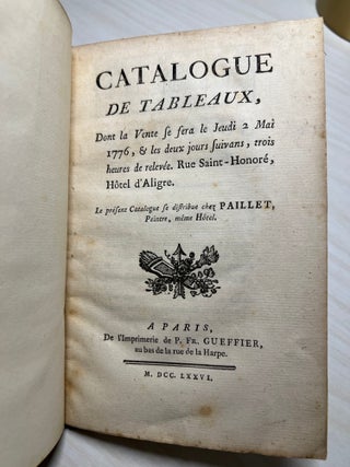 Catalogue de Tableaux… (2-4 May 1776