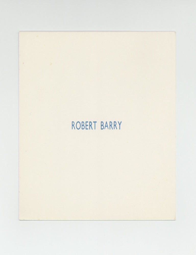 Item ID: 10296 Exhibition postcard: Robert Barry (4-27 February 1974). Robert BARRY