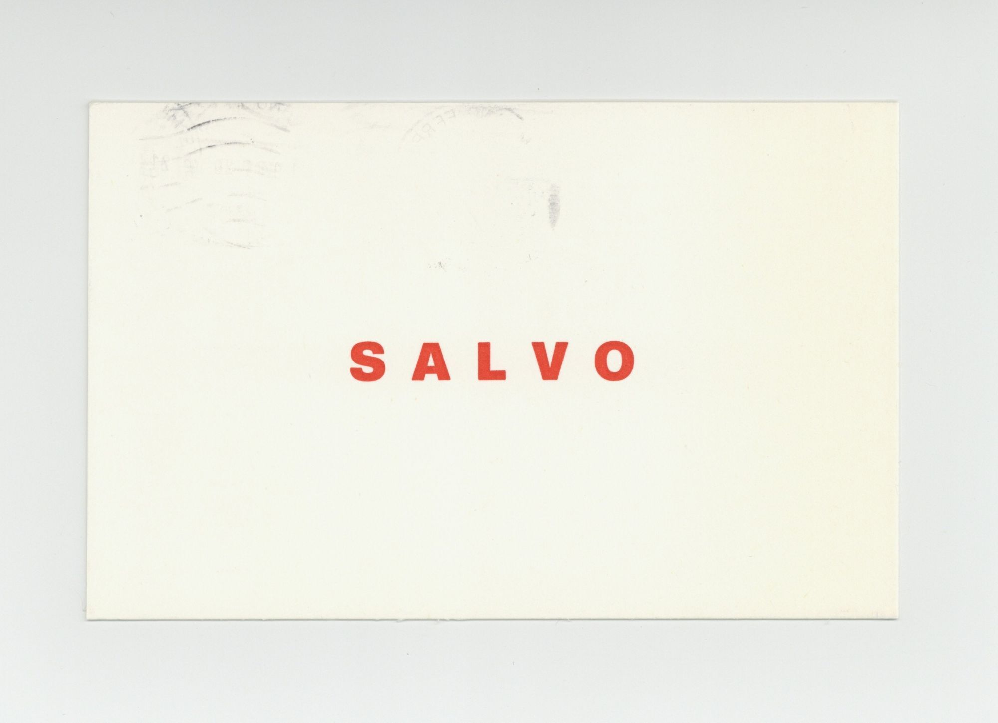 Exhibition postcard: Salvo opens 5 October 1984 | SALVO