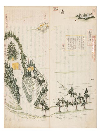 入湯寛政挙翼記 &ldquo;Lifting My Wings & Flying to the Hot Springs in the Kansei Era&rdquo; [or] &ldquo;Illustrated Travelogue of an Affluent Merchant,&rdquo; from the upper wrapper & chitsu.