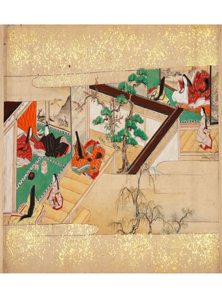 Three beautifully illustrated scrolls of The Tale of Sumiyoshi.