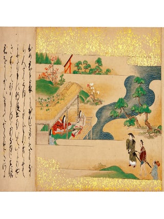 Three beautifully illustrated scrolls of The Tale of Sumiyoshi.