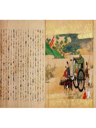 Three beautifully illustrated scrolls of The Tale of Sumiyoshi.