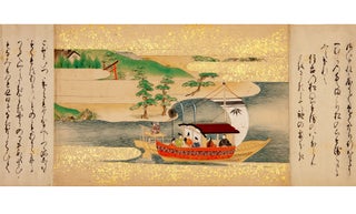 Three beautifully illustrated scrolls of The Tale of Sumiyoshi.