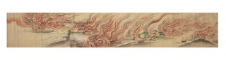Illustrated handscroll on paper with scenes of the Great Meiwa Fire of 1772.