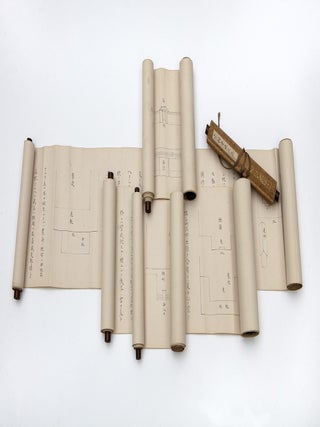 Five illustrated handscrolls on paper, entitled on the oldish wooden box &ldquo;Kasō. Tokei 松浦東渓 MATSUURA, or Hisanobu.