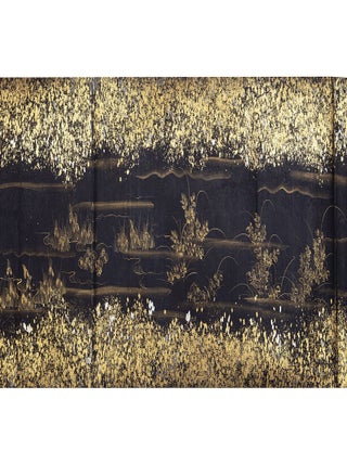 Manuscript sutra soshokukyō 装飾経 scroll on indigo-dyed paper of the &ldquo;Gokitō kyō&rdquo; 御祈祷経 (&ldquo;The Gokitō kyō Lotus Sutra&rdquo;); first line of text: 末法一乗行者息災延命所願成就祈祷経文, &ldquo;Mappō ichijō gyōja sokusai enmei shogan jōju kitōkyōbun&rdquo; [&ldquo;Selections from the Lotus Sutra&rdquo;].
