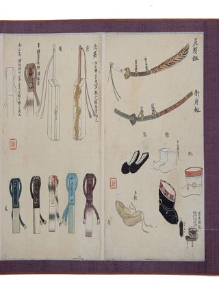 Large illustrated scroll on paper, with 17 sheets containing many detailed paintings &. COURT ATTIRE FOR MEN.