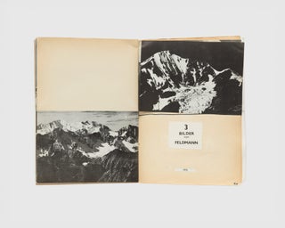 The handmade maquette for the artist’s 1973 Billeder af Feldmann, incorrectly hand-titled by the artist “Bildere af Feldmann” on the upper cover, containing dozens of clipped & pasted images and text from Feldmann’s previous "Bilderheften."
