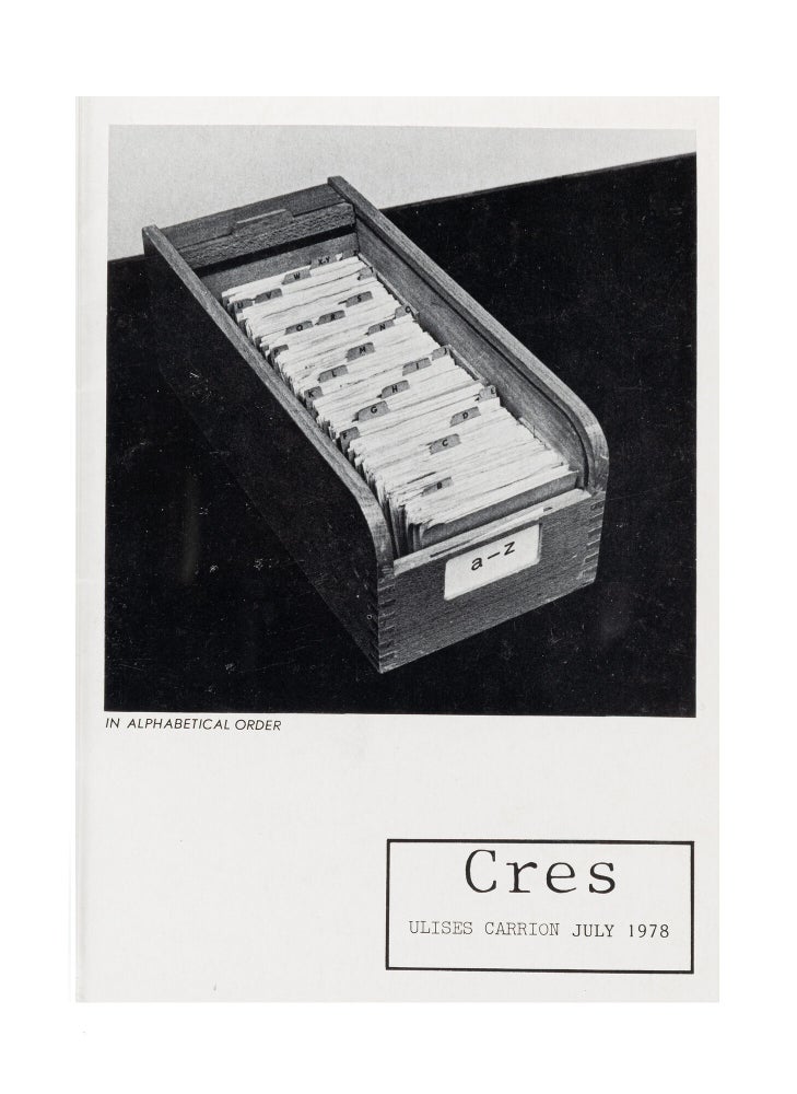 Item ID: 11413 In Alphabetical Order. Ulises CARRIÓN