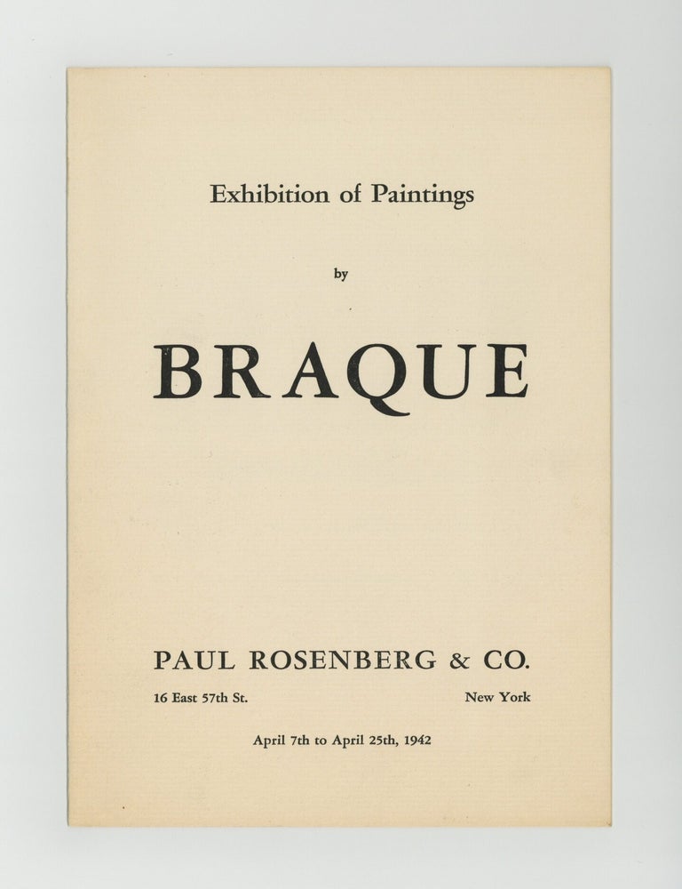 Item ID: 11446 Exhibition of Paintings by Braque (7-25 April 1942). Georges BRAQUE