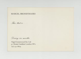 Exhibition cards: Ceci Cela ou Rien/This, that or…