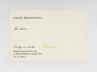 Exhibition cards: Ceci Cela ou Rien/This, that or…