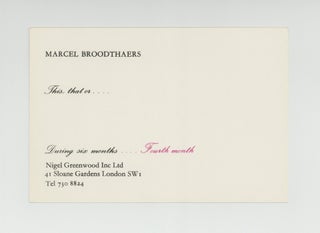 Exhibition cards: Ceci Cela ou Rien/This, that or…