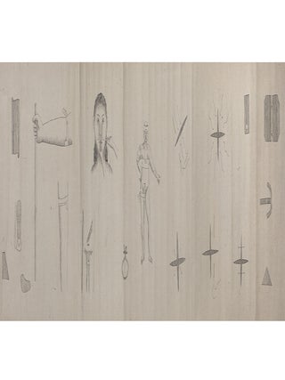 Untitled scroll on fine paper, containing 172 fine brush & ink drawings of bandaging techniques