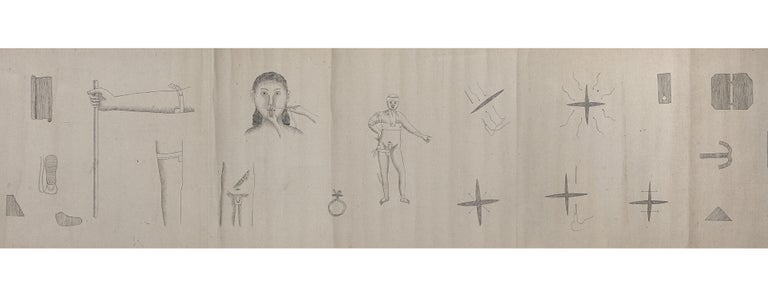 Item ID: 11450 Untitled scroll on fine paper, containing 172 fine brush & ink drawings of...