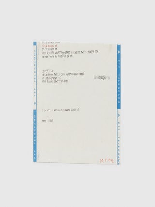 Telegram (208 x 144 mm.): &ldquo;i am still alive on kawara.&rdquo;