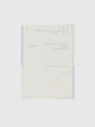 Telegram (208 x 144 mm.): &ldquo;i am still alive on kawara.&rdquo;