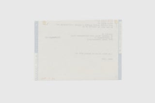 Telegram (208 x 144 mm.): “i am still alive on kawara.”