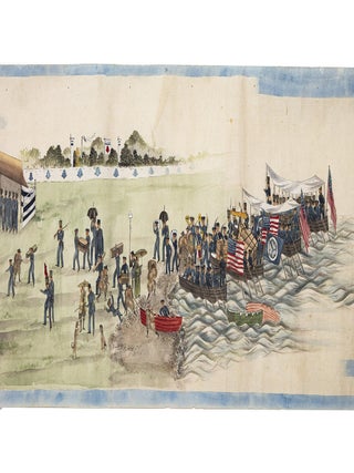 Two long & vividly illustrated scrolls providing a Japanese account of the decisive February-April 1854 American expedition, during which the two sides continued to familiarize themselves with each other through gift-giving and entertaining.