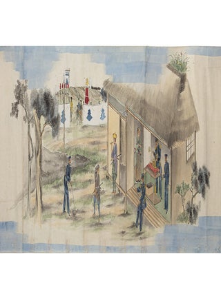 Two long & vividly illustrated scrolls providing a Japanese account of the decisive February-April 1854 American expedition, during which the two sides continued to familiarize themselves with each other through gift-giving and entertaining.