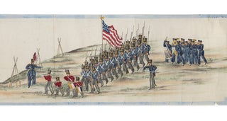 Two long & vividly illustrated scrolls providing a Japanese account of the decisive February-April 1854 American expedition, during which the two sides continued to familiarize themselves with each other through gift-giving and entertaining.