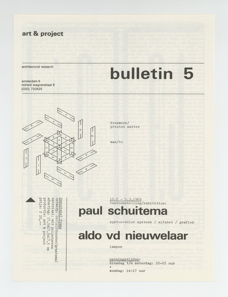 Item ID: 11496 bulletin 5 (12 February-5 March 1969). Paul SCHUITEMA, Aldo van den NIEUWELAAR.