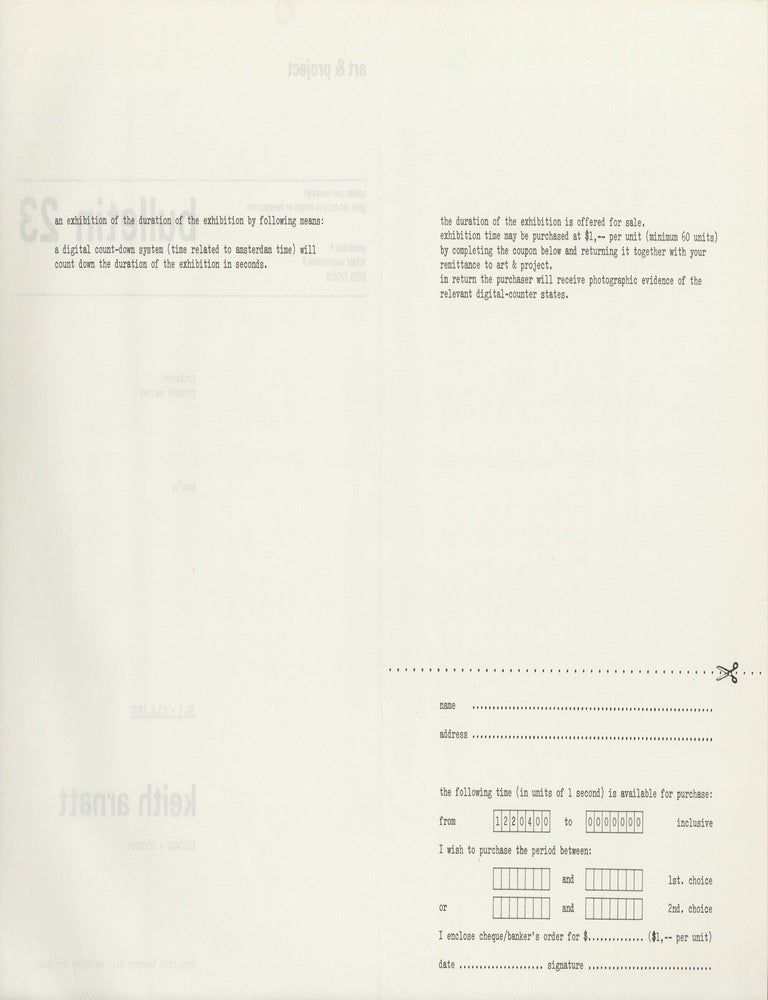 Item ID: 11508 bulletin 23: 1220400 - 0000000 (30 May-13 June 1970). Keith ARNATT.
