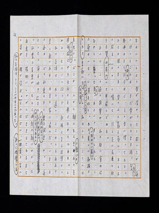 Autograph working manuscript, written in pencil, of her famous essay &ldquo;Kokyō no ie&rdquo; 故郷の家 [&ldquo;My Hometown&rdquo;].