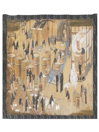 Picture scroll on silk, entitled on manuscript label on outside: &ldquo;Hakutaka shuzō emaki&rdquo;...