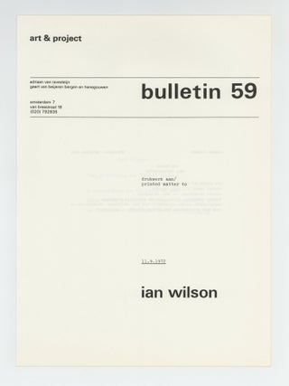 bulletin 59: ian wilson (11 September 1972