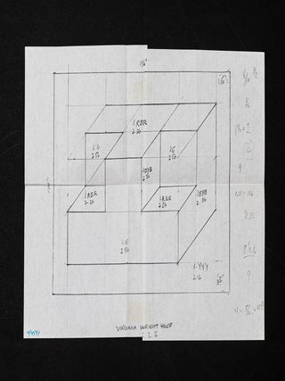 The manuscript plan for the artist&rsquo;s Wall Drawing #680: Form derived from a cubic rectangle,...