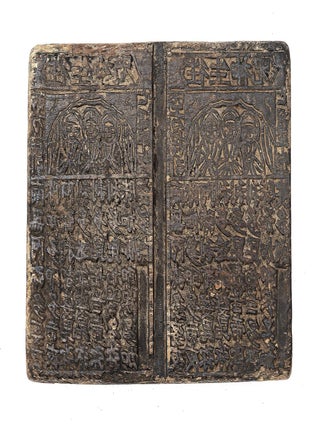 Woodblock (150 x 207 mm.), carved on both sides.