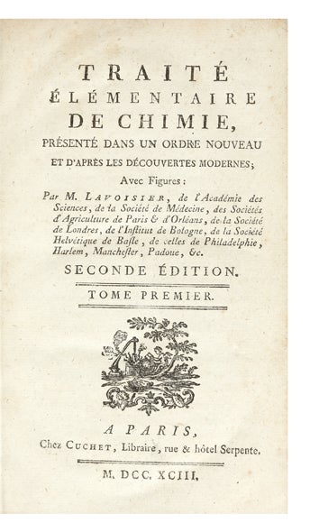 Item ID: 1778 Traité Élémentaire de Chimie, présenté dans un Ordre nouveau et d'après les...