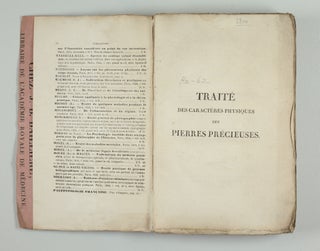 Traité des Caractères Physiques des Pierres Précieuses, pour servir a leur détermination lorsqu'elles ont été taillées.