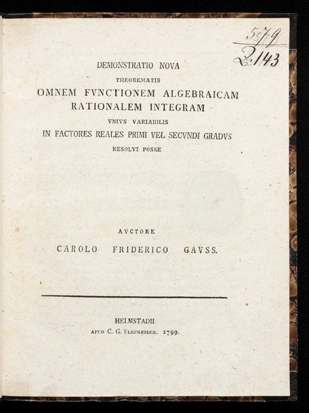 Item ID: 3524 Demonstratio Nova Theorematis Omnem Functionem Algebraicam Rationalem Integram...