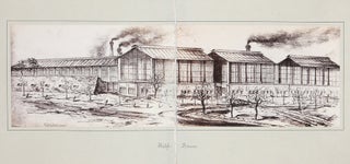 A unique album of photographs reproducing drawings of different views of the famous brewery at Klein-Schwechat, a town just to the south-east of Vienna, entitled (from the upper cover): “Brauerei in Klein-Schechat [sic]. Nach der Natur gezeichnet und Seiner Hochwohlgeborn Herrn August Deiglmaier [sic] Dankbar Gewidmet von Georg Wieninger 1881.” 21 photographs (seven double-page) mounted on thick board. Oblong 4to (320 x 220 mm.), an ornately designed morocco binding with nine sunken panels on both covers, decorated & lettered in gilt & blind, spine decorated in gilt & blind, a.e.g.