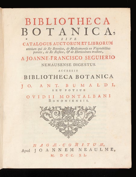Item ID: 4909 Bibliotheca Botanica, sive Catalogus Auctorum et Librorum omnium qui de Re...
