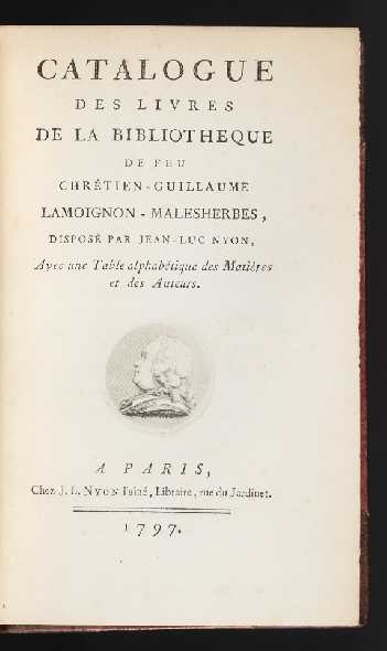 Item ID: 5110 Catalogue des Livres de la Bibliothèque de feu Chrétien-Guillaume...