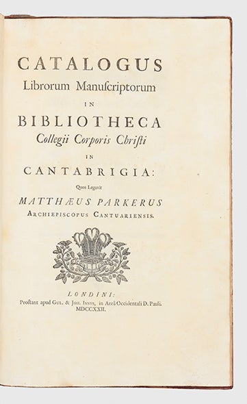 Item ID: 5230 Catalogus Librorum Manuscriptorum in Bibliotheca Collegii Corporis Christi in...