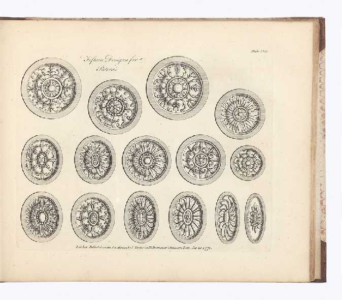 Item ID: 5236 A Book of Ornaments in the Palmyrene Taste containing upwards of Sixty New Designs for Ceilings, Pannels, Pateras & Mouldings; with the Raffle Leaves at Large. N. WALLIS, Architect.