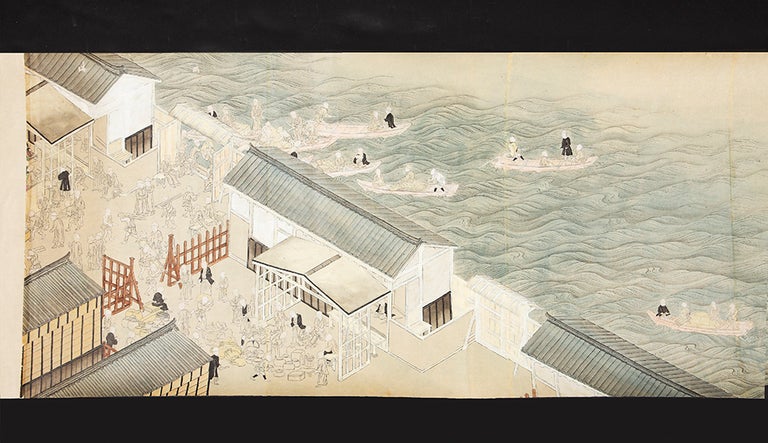 Item ID: 5736 Finely illustrated scroll on paper concerning “Nagasaki karafune zukan”...