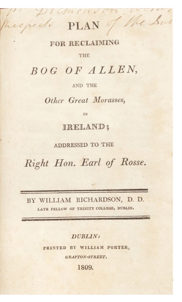 Item ID: 6470 Plan for Reclaiming the Bog of Allen, and the Other Great Morasses, in Ireland;...