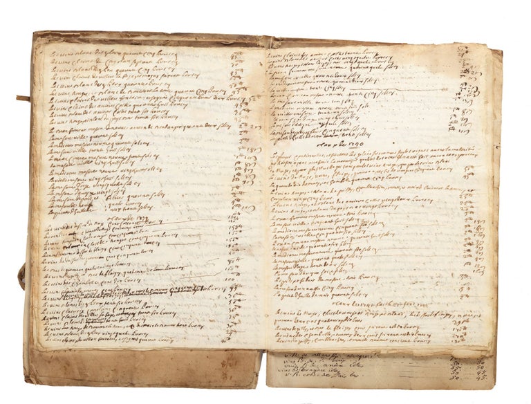 Item ID: 6543 Manuscript on paper entitled on upper cover: “Taux des fruits du Baillage [sic] de Nuits depuis 1622 à 1789 à M.rs. De Bays.”. BURGUNDIAN WINE, GRAINS.