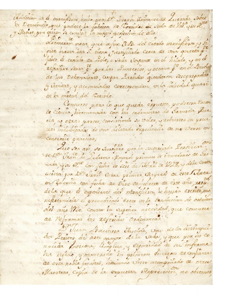 Item ID: 6561 Manuscript on paper entitled: “Addición a el manifiesto…sobre la decadencia...